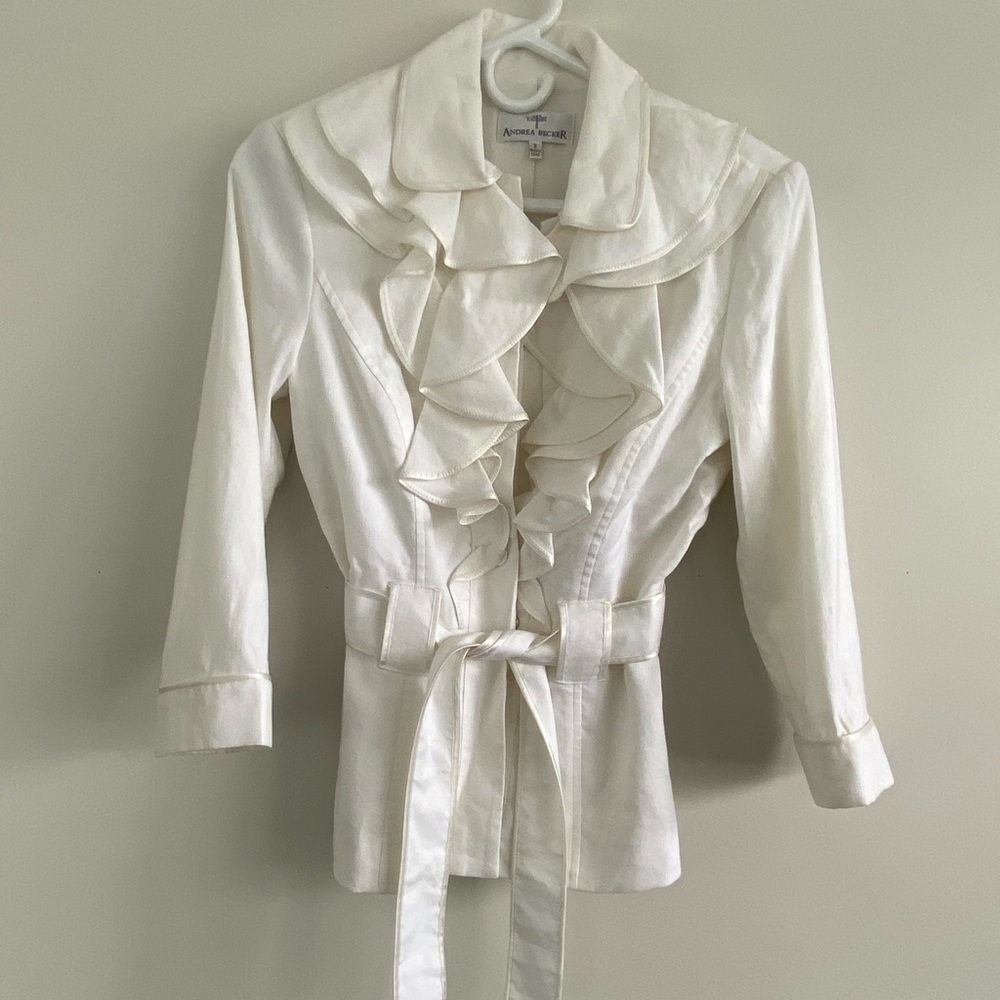 Andrea Becker Stylish Ruffled Button-Down Jacket - image 2